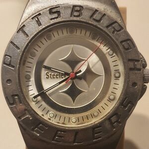 10/$20 Game Time Silver Stainless Steel NFL Pittsburgh Steelers Men's Watch